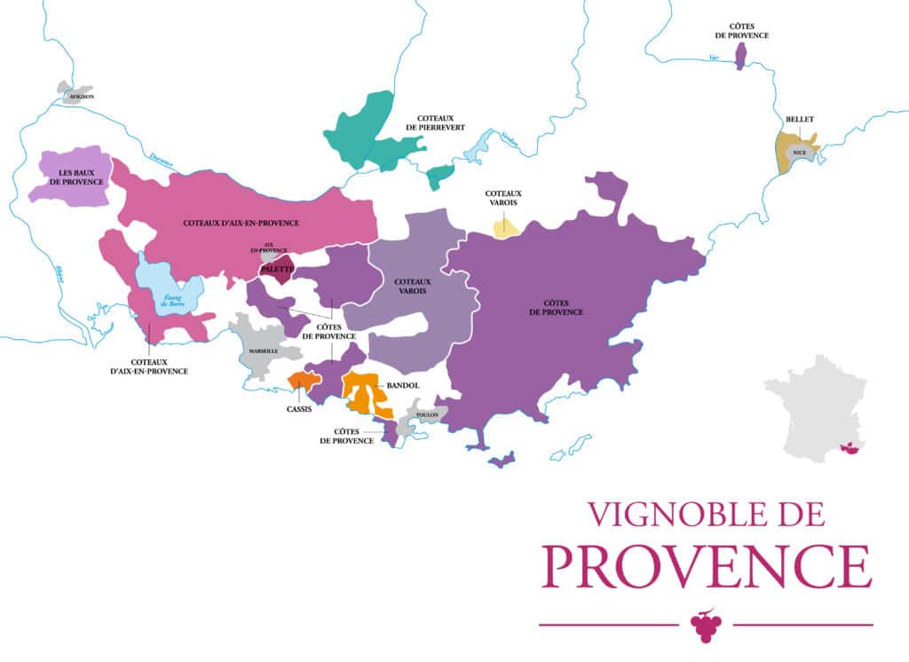 Carte du vignoble de provence