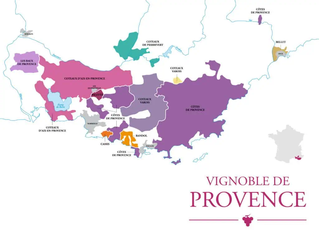 Carte du vignoble de provence
