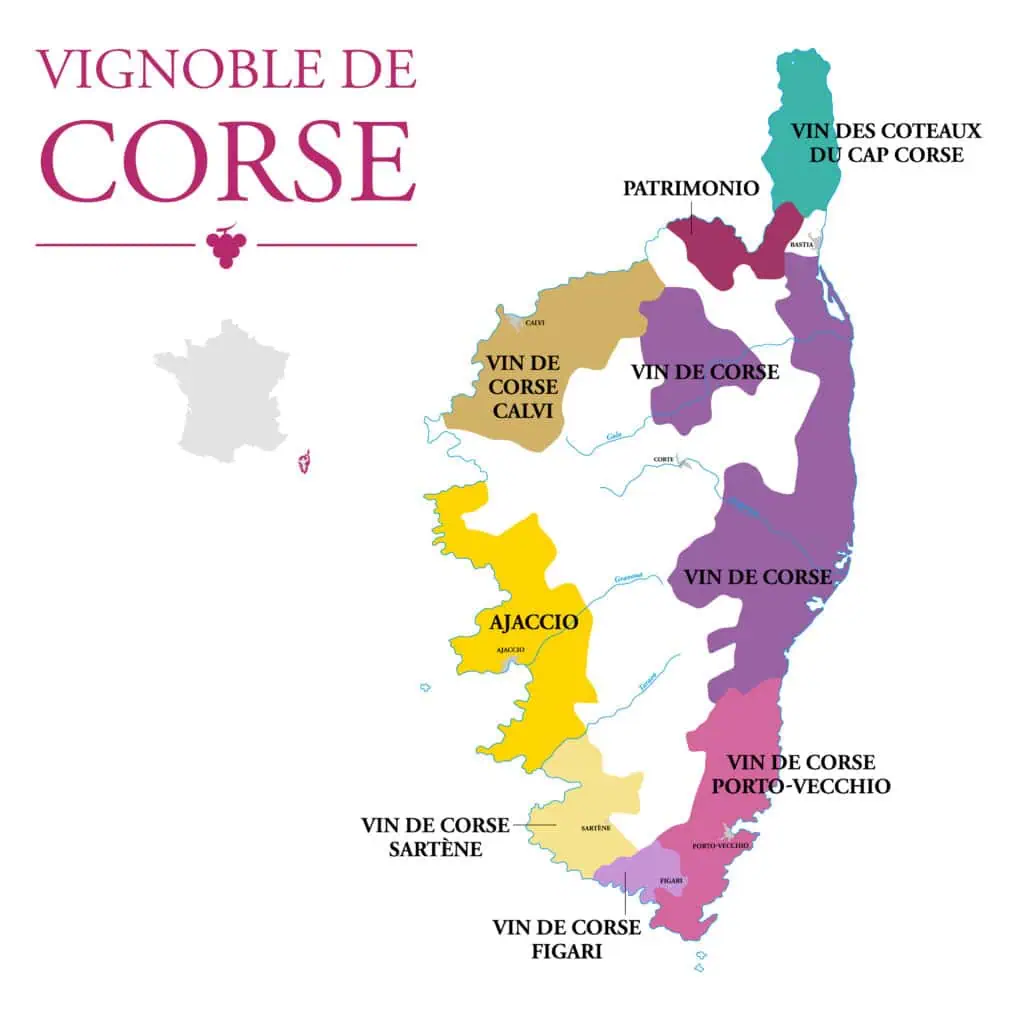 Carte vignoble Corse