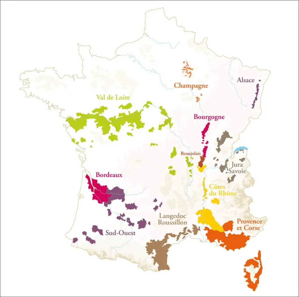 les vignobles de France