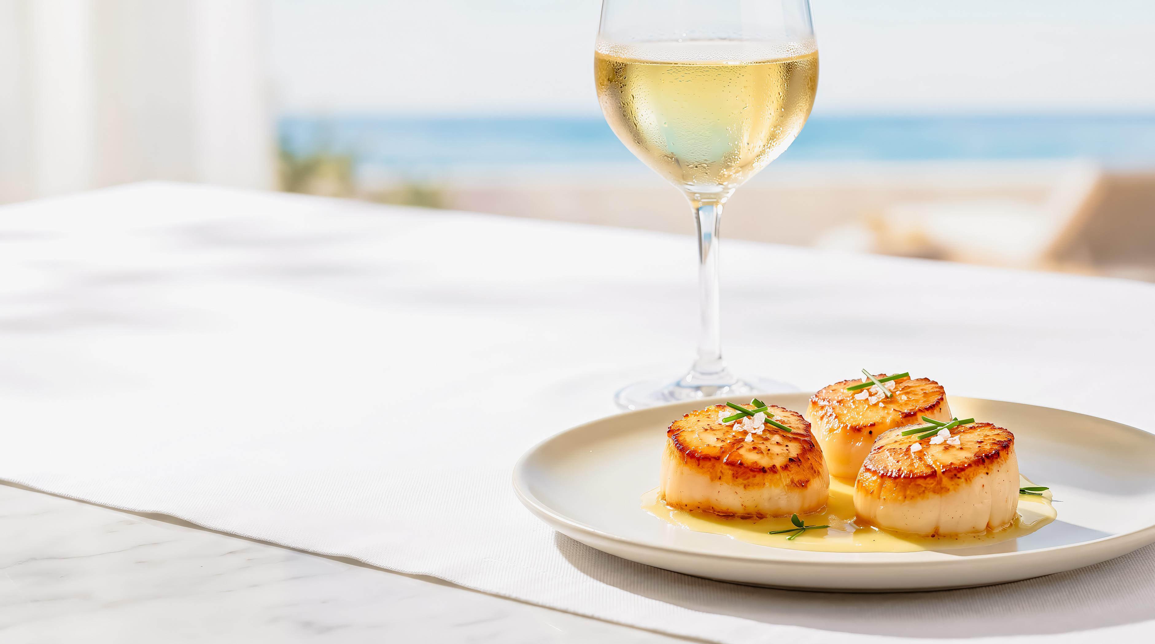 Coquilles saint-jacques et vin blanc